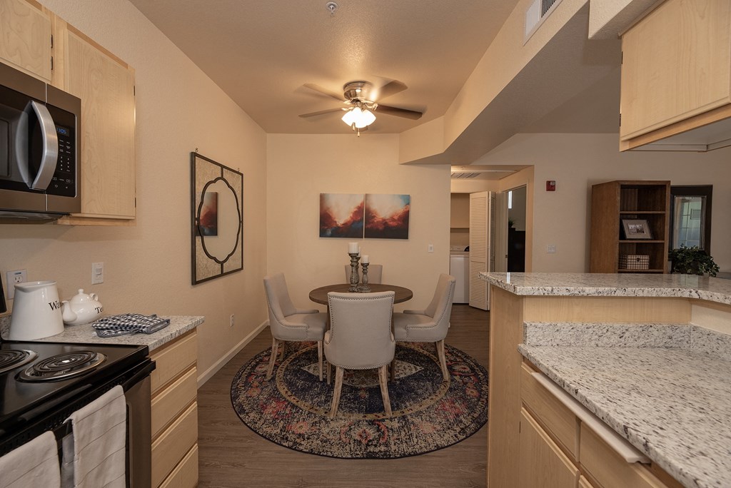 Stoneridge Model 1 kitchen to dining room view