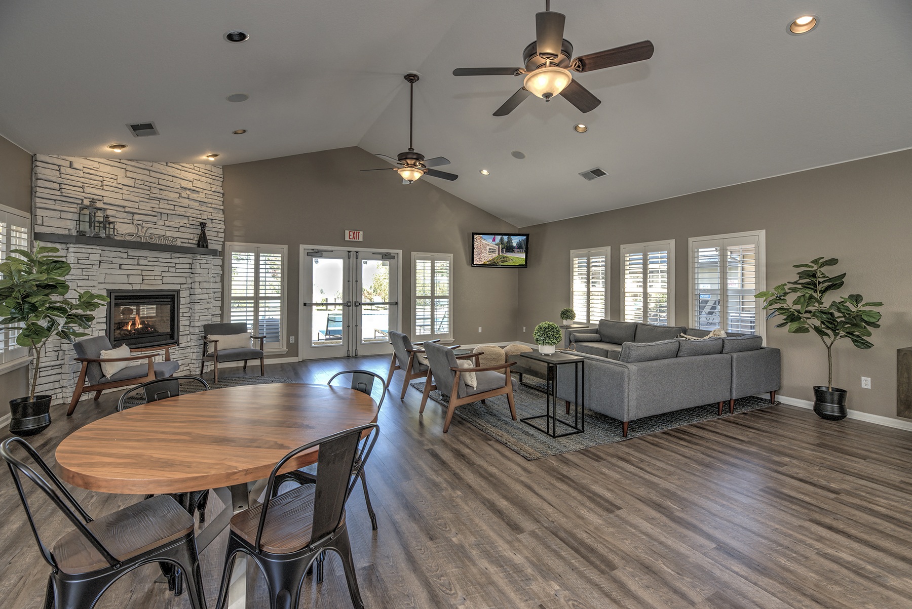 Clubhouse Interior Fireplace at Sunset Summit, California