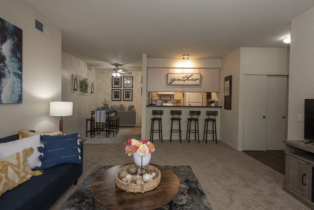 Model entry and kitchen bar view at Sunset Summit, Rocklin, CA 95765
