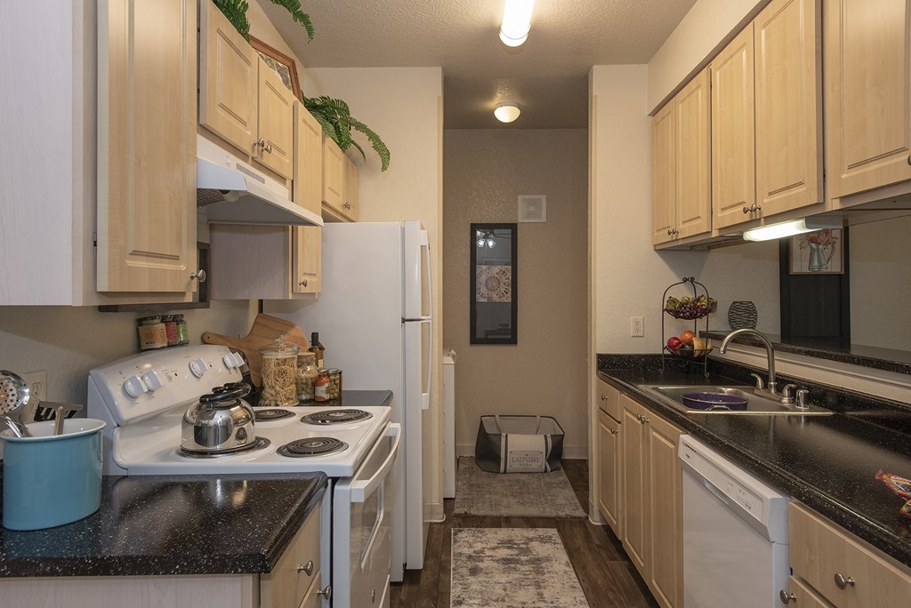 Model kitchen and laundry view at Sunset Summit, Rocklin, CA 95765