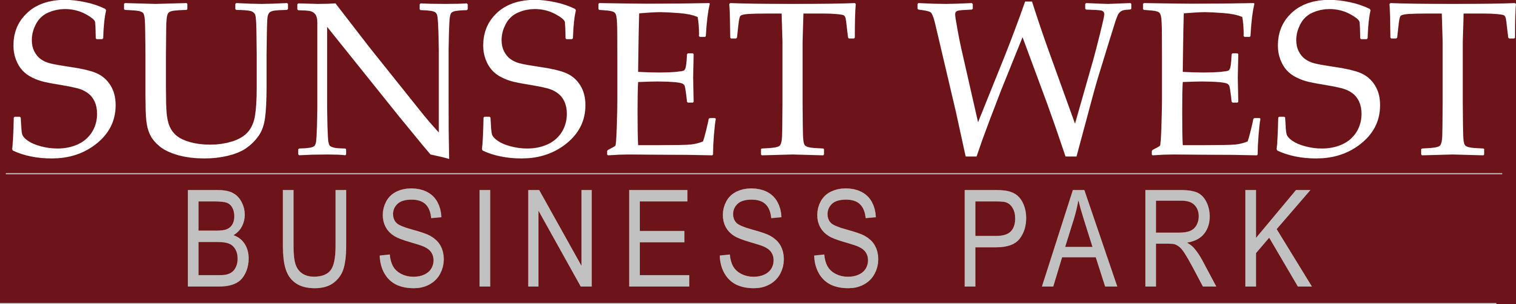 The image is a logo for Sunset West Business Park.