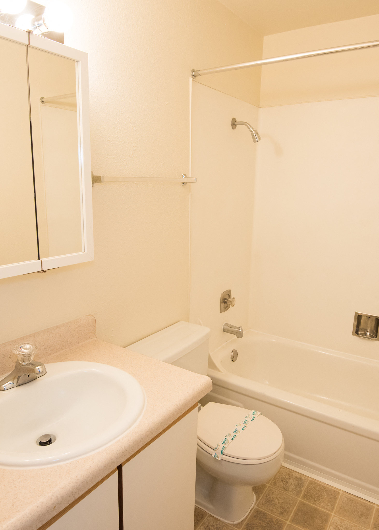 Vacant Apartment Upgraded Bathroom at Todd Village Apartments, OR 97062