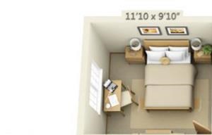 Maple Pointe Apartments Silver Maple 2x1 Floor Plan 837 Square Feet