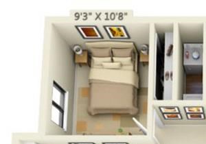 Pembrooke Apartments Alki 2x1 Floor Plan 840 Square Feet
