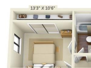 Pembrooke Apartments Paramount 2x2 Floor Plan 956 Square Feet