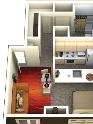 Chambers Creek Estates Studio 0x1 Floor Plan 546 Square Feet