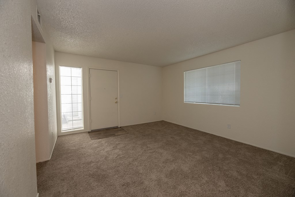 1x1 living room and entry at Woodbridge Apartments, Sacramento, California 95833