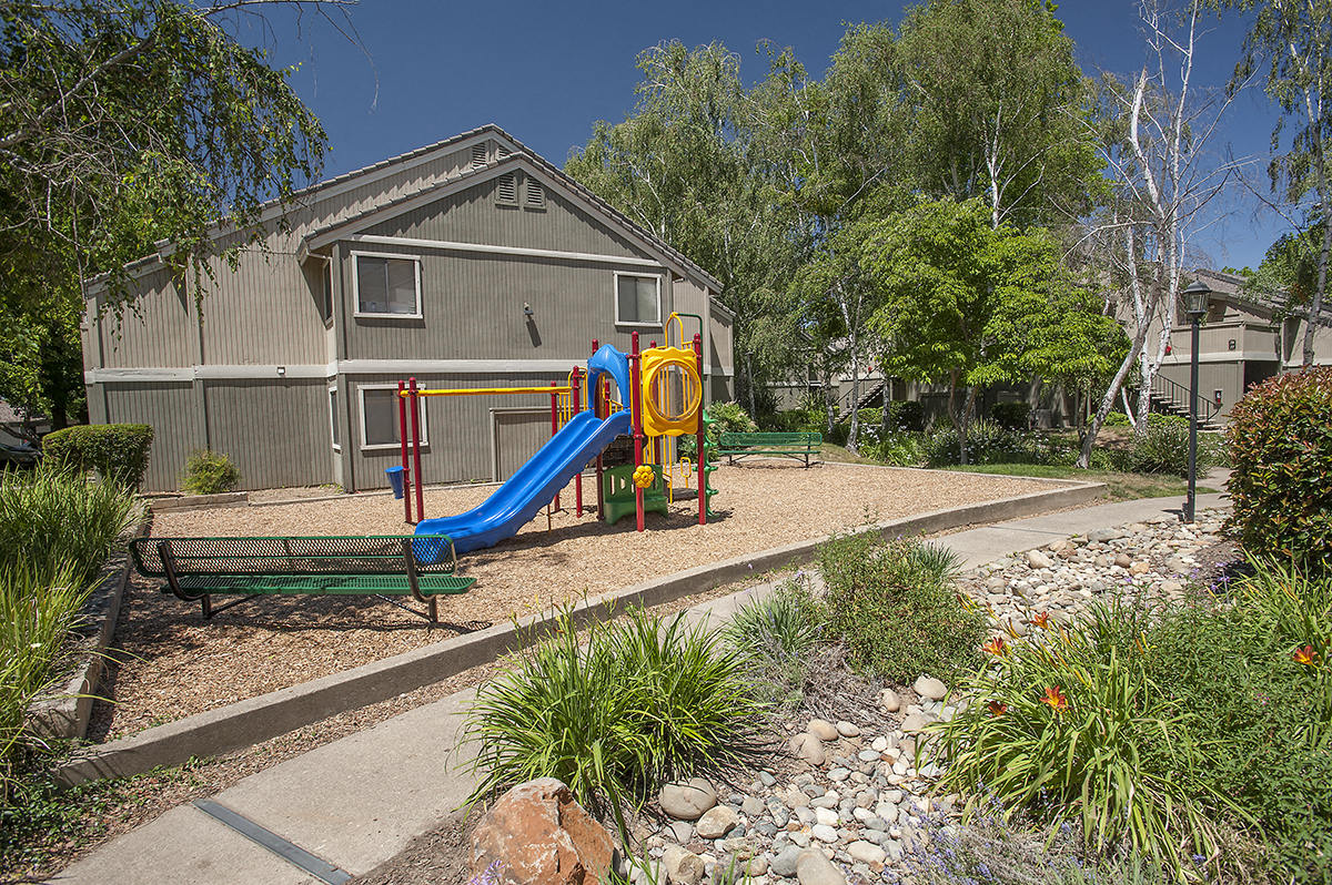 Playground & Bench at Zinfandel Village Apartments, California, 95670