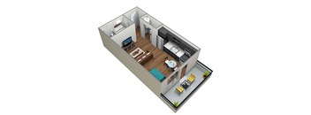 Heather Lodge 0x1 Canyon Floor Plan 492 Square Feet