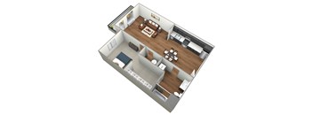 Heather Lodge 1x1 Cascade Floor Plan 691 Square Feet