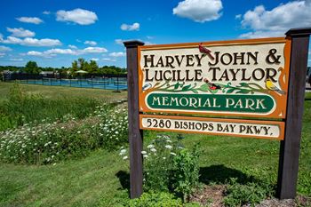 a sign for harvey and park