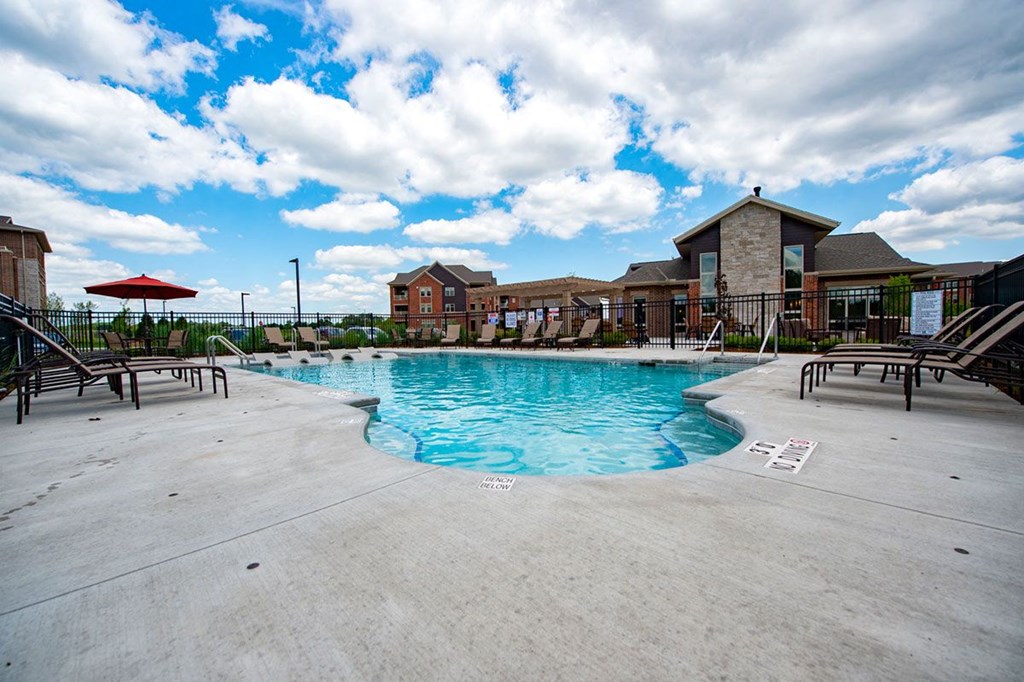 the swimming pool at the apartments for rent