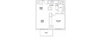 a floor plan of a house with a living room and a dining room