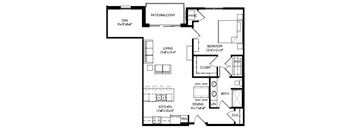 A black and white image of a floor plan for a house.