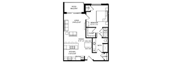 A black and white image of a floor plan for a house.