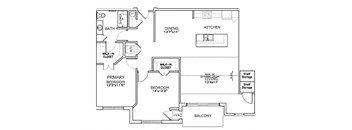 a floor plan of a house with bedrooms and baths and a staircase