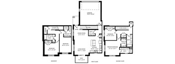 a floor plan of a home with three bedrooms and two bathrooms