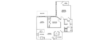 a floor plan of a house with bedrooms and a living room