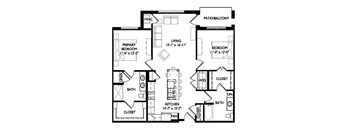 a floor plan of a house with bedrooms and a living room