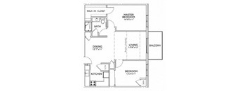 a floor plan of a house with bedrooms and a bathroom