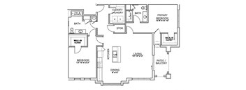 a floor plan of a three story house with a kitchen and a living room