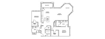 a floor plan with bedrooms and baths