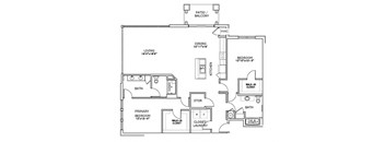 a floor plan of a two story house with a bedroom and a living room