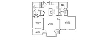 a floor plan of a house with bedrooms and baths
