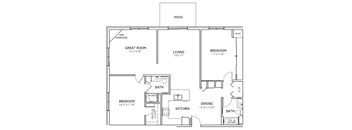 A black and white image of a house floor plan.