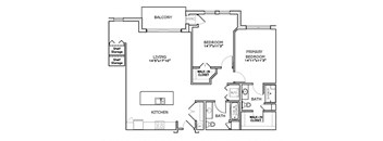 a floor plan of a house with bedrooms and baths and a staircase