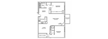 A black and white image of a floor plan for a home.