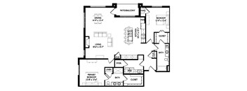 a floor plan of a house with a combination of bedrooms and a living room