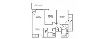 a floor plan of a house with bedrooms and baths