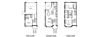 three floor plan of a house with different views of the floors