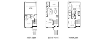 three floor plan of a house with different views of the floors