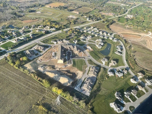 an aerial view of the city