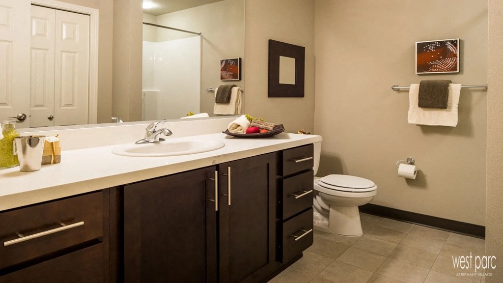 Bathroom of an apartment at west parc in bethany village located near portland and beaverton oregon