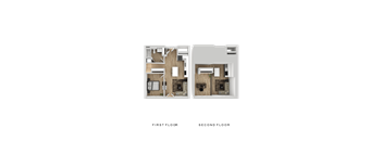 A diagram shows the layout of the first and second floors of a building.