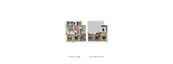 A diagram shows the layout of the first and second floors of a building.