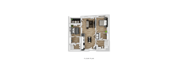 A detailed floor plan of a house layout.