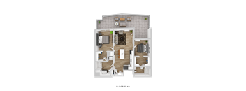 A detailed floor plan of a house layout.