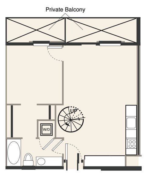 A diagram of a private balcony with a Wi-Fi symbol and a WI-FI sign.