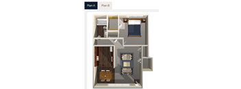 A diagram comparing two different floor plans, Plan A and Plan B.