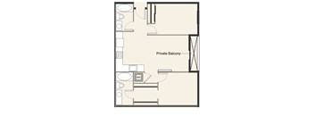 A floor plan of a private balcony area.