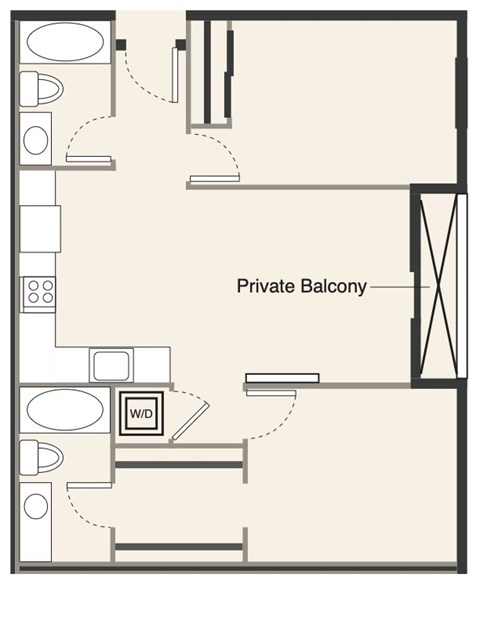A floor plan of a private balcony area.