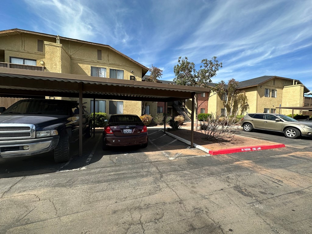 Covered parking at Riverdale Apartment Homes in Hemet, California.