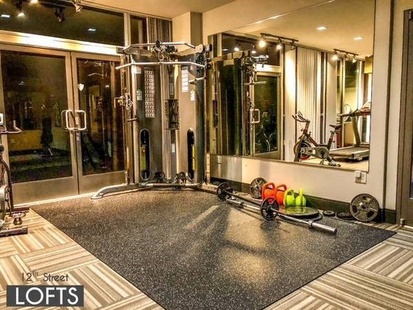 You'll find a variety of exercise equipment at 12th Street Lofts in National City, California.