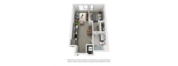 a floor plan of a 1 bedroom apartment