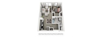 a floor plan of a 1 bedroom apartment