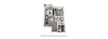 a floor plan of a 1 bedroom apartment